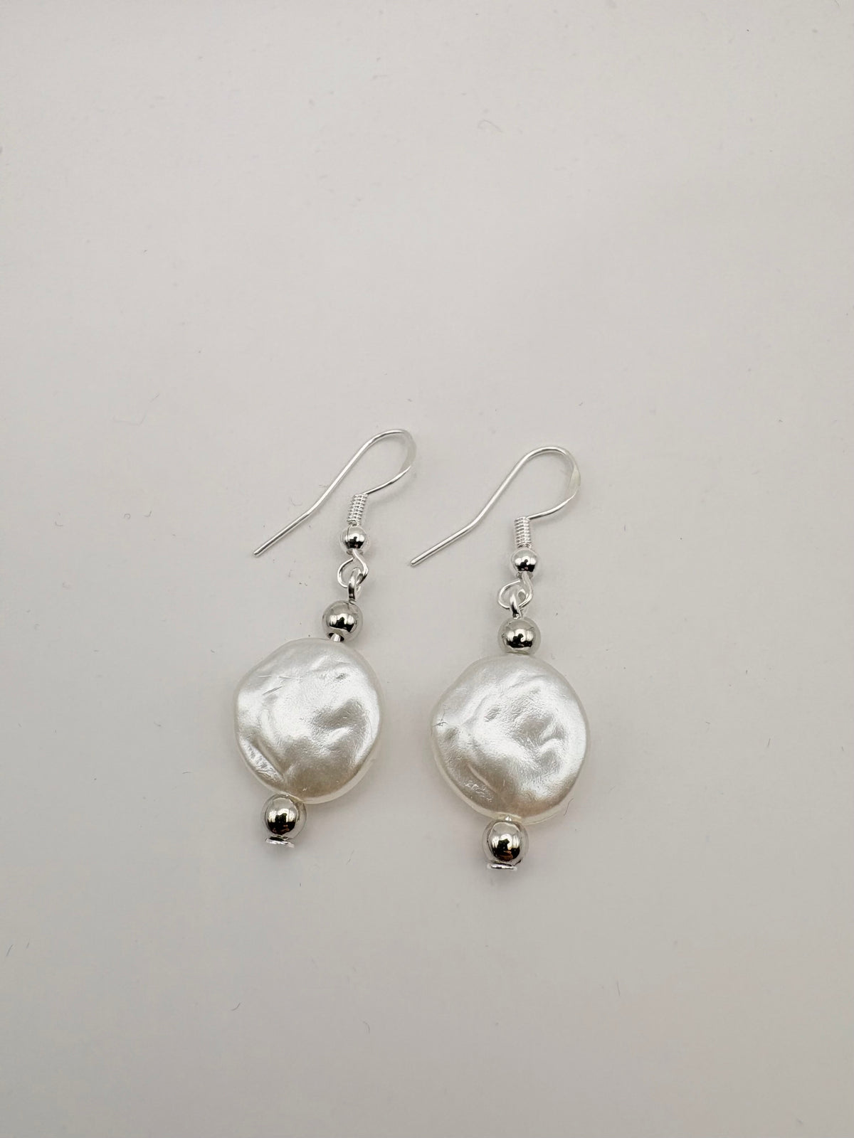 Silver Pearl Effect Earrings